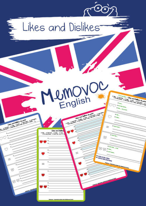 Likes and Dislikes - Vocabulary - PDF Worksheets