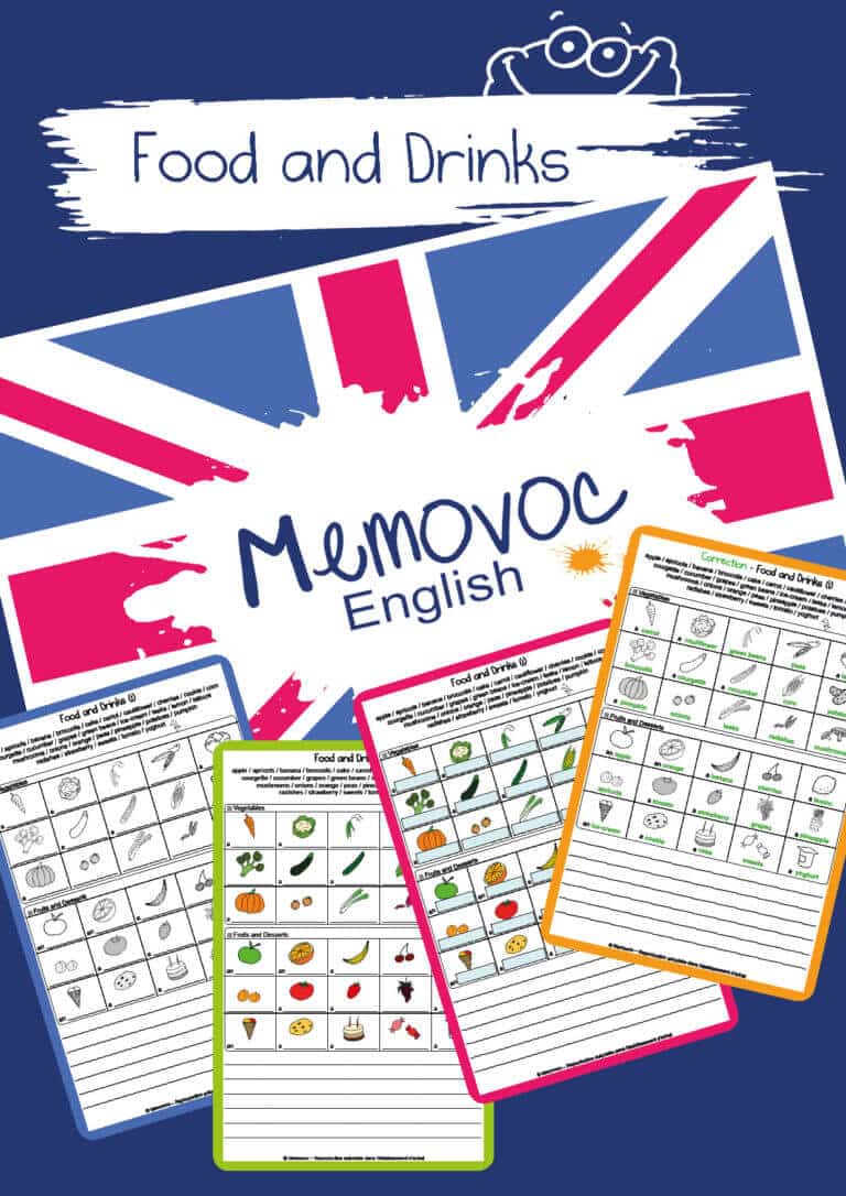 Food and Drinks - Vocabulary - PDF Worksheets - Memovoc