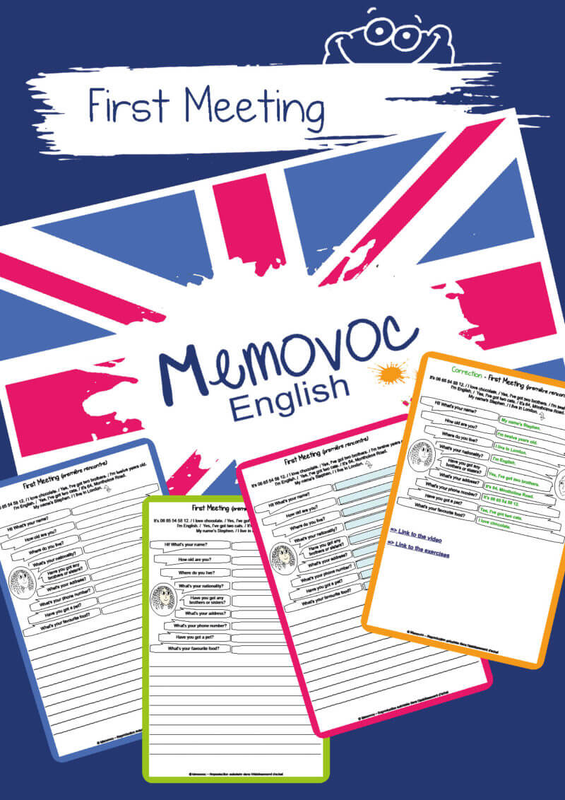 First Meeting - Vocabulary - PDF Worksheets