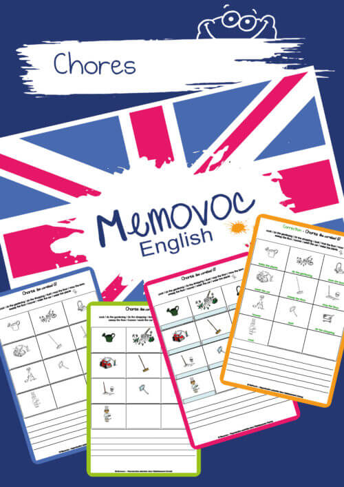 Chores - Vocabulary - PDF Worksheets