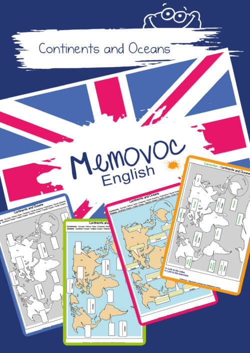 Continents and Oceans - Vocabulary - PDF Worksheets