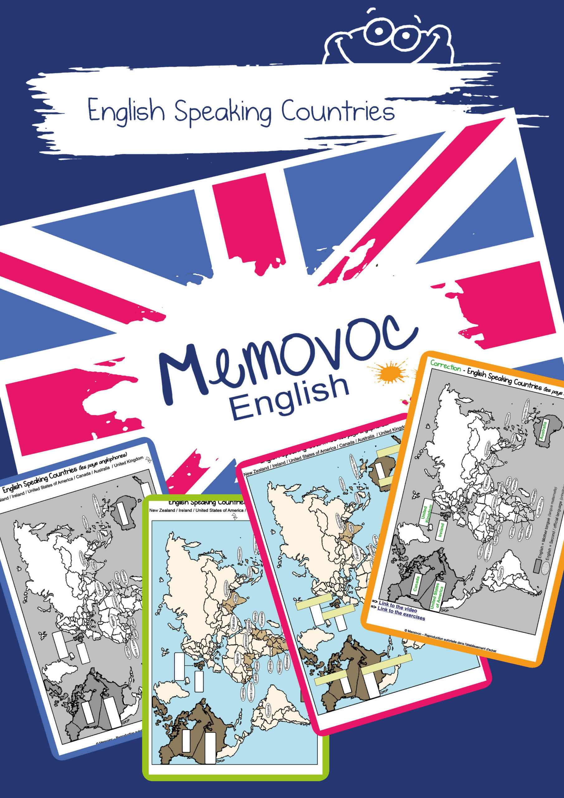 English Speaking Countries Vocabulary PDF Worksheets Memovoc