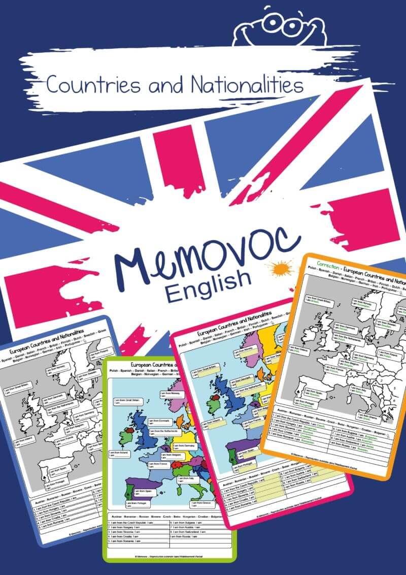 Countries and Nationalities - Vocabulary - PDF Worksheets