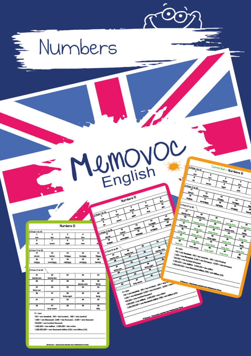 Numbers - Vocabulary - PDF Worksheets