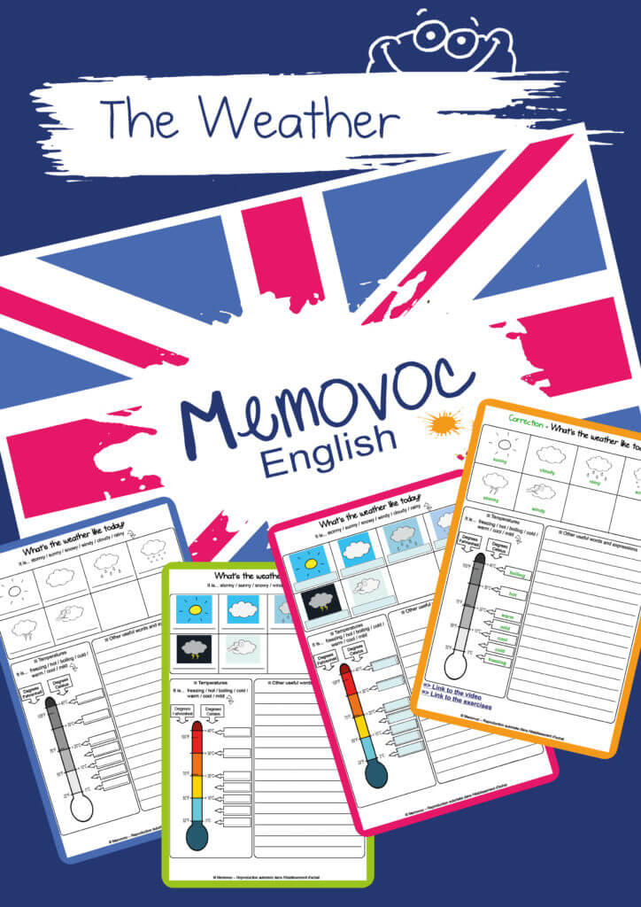 The Weather - Vocabulary - PDF Worksheets - Memovoc