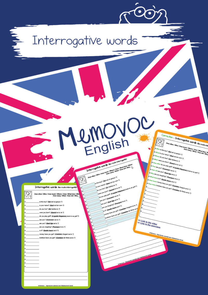 Interrogative Words - Vocabulary - PDF Worksheets