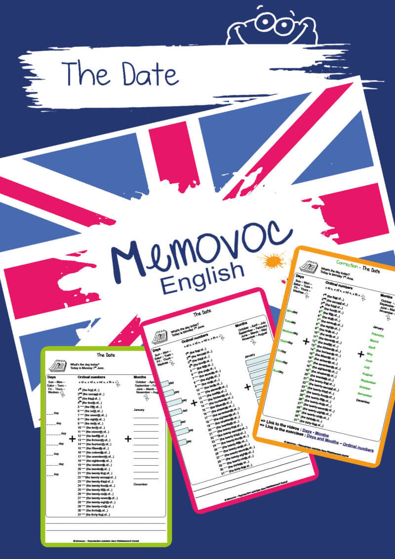 The Date - Vocabulary - PDF Worksheets