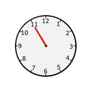 l'horloge indique 11 heure moins 5