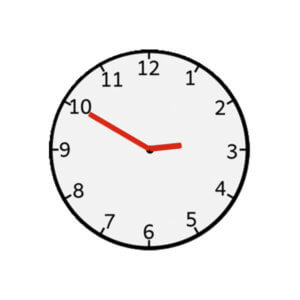 l'horloge indique 3 heure moins 10