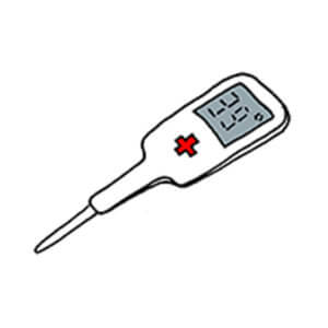 un thermomètre qui indique 39°Celsius
