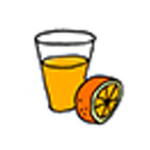 un verre de jus d'orange