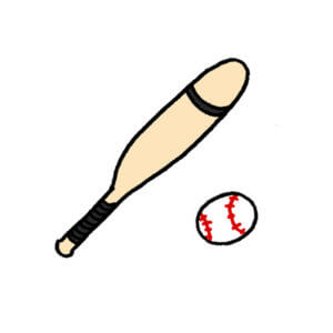 une batte et une balle de baseball