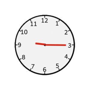 L'horloge indique 9 heures et quart